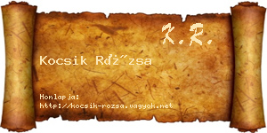 Kocsik Rózsa névjegykártya